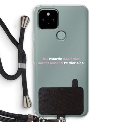 uw waarde daalt niet: Pixel 5 Transparant Hoesje met koord