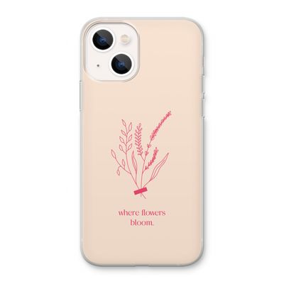 Where flowers bloom: iPhone 13 Transparant Hoesje