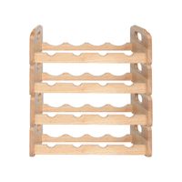 Wijnrek voor 4x flessen - 4x - hout kleur - stapelbaar - 45 x 22 x 12 cm