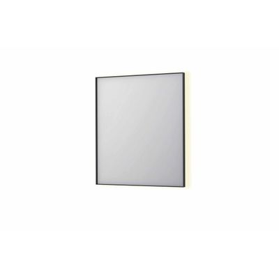INK SP32 spiegel - 70x4x80cm rechthoek in stalen kader incl indir LED - verwarming - color changing - dimbaar en schakelaar - mat zwart 8410030