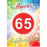 Verjaardag deurposter - 65 jaar - 59 x 42 cm - leeftijd feestartikelen
