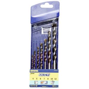 Irwin Tools 10501940 Carbide Multifunctionele boor 4 mm, 5 mm, 6 mm, 7 mm, 8 mm, 10 mm, 12 mm Cilinderschacht 7 stuk(s)