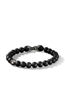 David Yurman bracelet Spiritual Beads en argent sterling serti d'onyx et de diamants