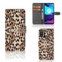 Motorola Moto E20 | E30 | E40 | Telefoonhoesje | Met pasjeshouder | Leopard