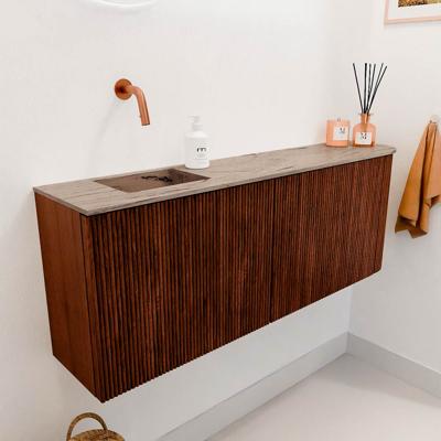 Toiletmeubel Mondiaz Joya Dlux | 111.6 cm | Meubelkleur Ruby | Faye wastafel Arena Wasbak Links | Zonder kraangat(en)