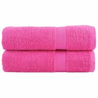 VidaXL Handdoeken solund 2 st 600 g/m² 50x100 cm roze