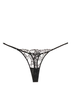 Kiki de Montparnasse string en coton à effet de transparence - Noir