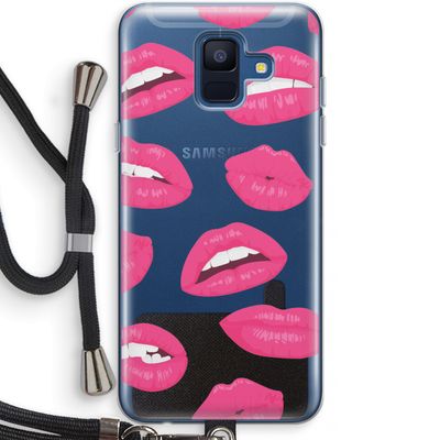 Bite my lip: Samsung Galaxy A6 (2018) Transparant Hoesje met koord