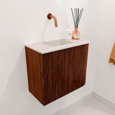 Toiletmeubel Mondiaz Joya Dlux | 51.6 cm | Meubelkleur Ruby | Faye wastafel Meli Wasbak Links | Zonder kraangat(en)