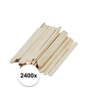 2400x Mini ijsstokjes knutselhoutjes naturel 5,5 cm