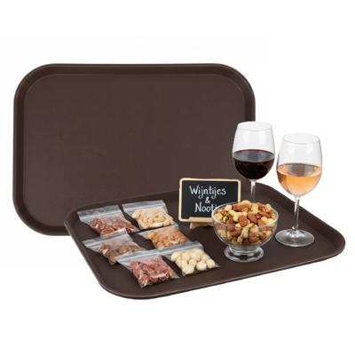 Gerimport Horeca Dienblad - 2x - antislip - bruin - kunststof - 35 x 45 cm