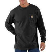 Carhartt K126 Heavyweight LS Pocket Zwart T-Shirt Heren - thumbnail