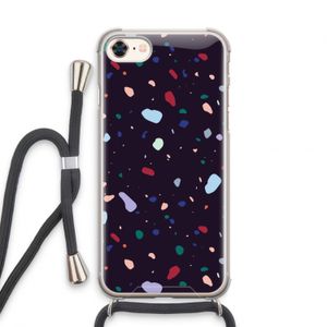Dark Rounded Terrazzo: iPhone 7 Transparant Hoesje met koord