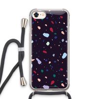 Dark Rounded Terrazzo: iPhone 7 Transparant Hoesje met koord