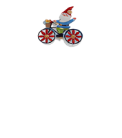 Steker ijzer kabouter op fiets 18x60 cm - Buitengewoon de boet