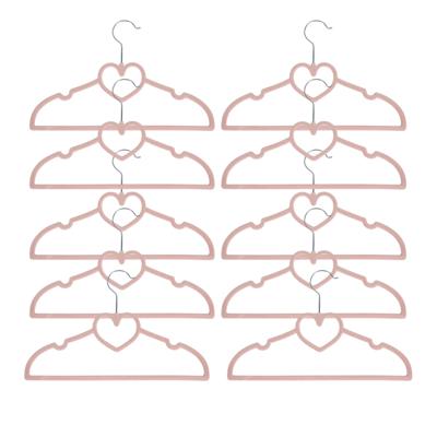 Kledinghangers hartvorm - 10x - roze - kinderkamer / babykamer - 33 x 20,5 cm Kledinghangers hartvorm - 10x - roze - kinderkamer / babykamer - 33 x 20,5 cm