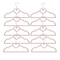 Kledinghangers hartvorm - 10x - roze - kinderkamer / babykamer - 33 x 20,5 cm