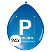 Pensioen/met de VUT ballonnen - 24x stuks - 27 cm - Feestartikelen versiering - blauw