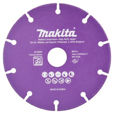 Makita Accessoires Doorslijpschijf staal 125x22,23x1,3mm - B-53693 B-53693