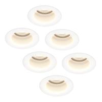 Set van 6 Mari LED inbouwspots verzonken - 5 Watt 400 lumen - 4000K neutraal wit - GU10 - Dimbaar - Rond - IP65 waterdicht - Wit - Anti-glare Set van 6 Mari LED inbouwspots verzonken - 5 Watt 400 lumen - 4000K neutraal wit - GU10 - Dimbaar - Rond - IP65 waterdicht - Wit - Anti-glare