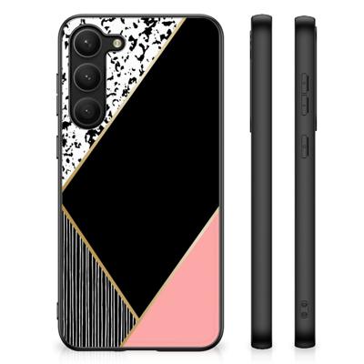 Samsung Galaxy S23 Plus Backcover Zwart Roze Vormen