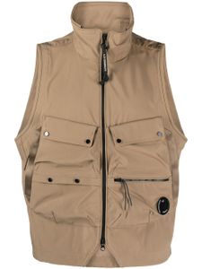 C.P. Company gilet à détail de verre signature - Marron