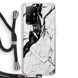 Witte marmer 2: Oppo A95 5G Transparant Hoesje met koord