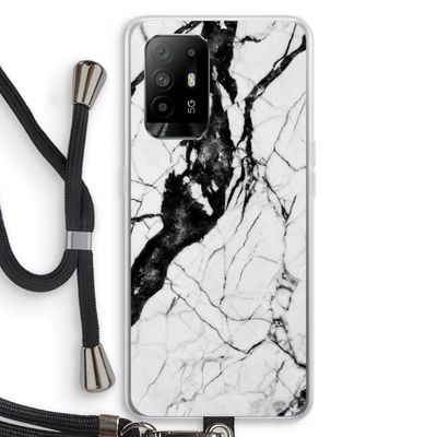 Witte marmer 2: Oppo A95 5G Transparant Hoesje met koord
