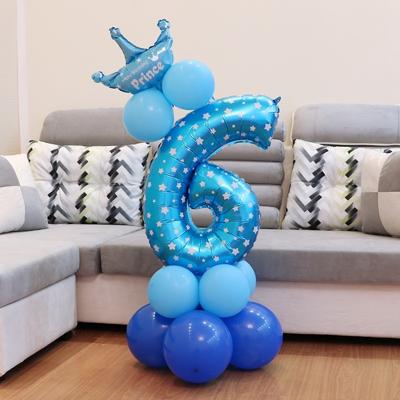 Aantal folie ballon gelukkige verjaardag decoratie (blauw)