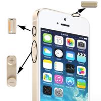 Original 3 in 1 legering materiaal (Mute knop + / uit-knop + volumeknop) voor iPhone 5S Golden