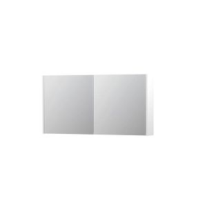 INK SPK1 Spiegelkast - 120x14x60cm - 2 deuren - dubbelzijdige Spiegel - schakelaar en stopcontact - MDF lak wit mat 1110701
