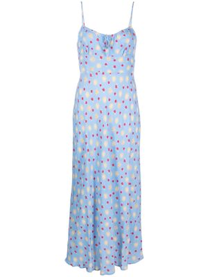 Rixo robe fleurie à fines bretelles - Bleu