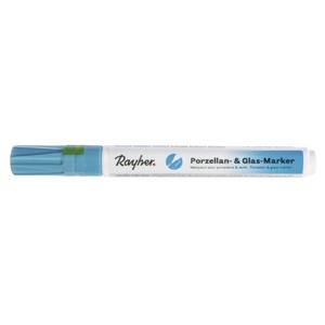 Rayher hobby glasstift/porseleinstift marker - blauw - 1-2 mm punt - knutselen