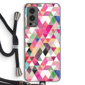 Gekleurde driehoekjes: OnePlus Nord 2 5G Transparant Hoesje met koord