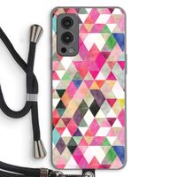 Gekleurde driehoekjes: OnePlus Nord 2 5G Transparant Hoesje met koord