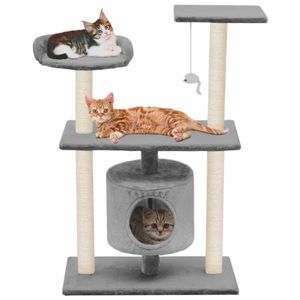 VidaXL Kattenkrabpaal met sisal krabpalen 95 cm grijs