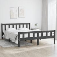 Bedframe massief hout grijs 120x200 cm - thumbnail