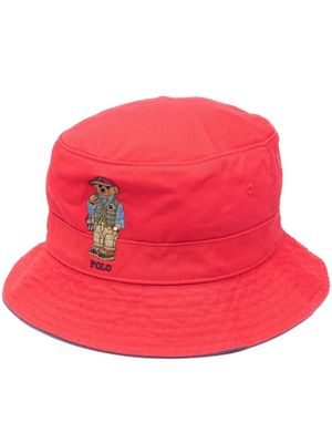 Polo Ralph Lauren bob en coton à logo Polo Bear - Rouge