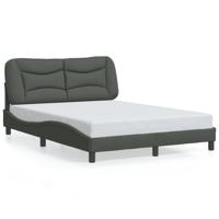 Bedframe zonder matras stof donkergrijs 140x200 cm