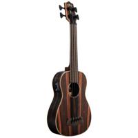 Kala U-Bass Striped Ebony Fretted elektrisch-akoestische bas ukelele met gigbag - thumbnail