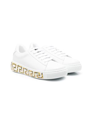 Versace Kids baskets Barocco Greca - Blanc