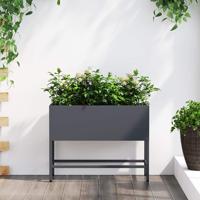 VidaXL Verhoogde tuin plantbak antraciet 60 x 26 x 45 cm staal