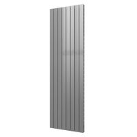 Designradiator Plieger Cavallino Retto Dubbel 1716 Watt Middenaansluiting 200x60,2 cm Zilver Metallic