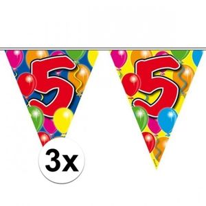 3x Vlaggenlijn 5 jaar 10 meter   -