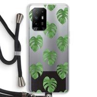 Monstera leaves: Oppo A95 5G Transparant Hoesje met koord - thumbnail