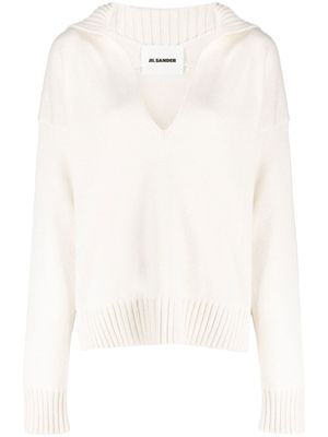 Jil Sander pull à col fendu - Tons neutres