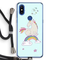 Regenboog eenhoorn: Xiaomi Mi Mix 3 Transparant Hoesje met koord
