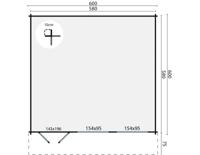 Blokhut - Tuinhuis Helle | 44 mm | vuren groen geïmpregneerd