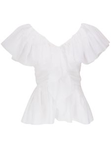 Chloé blouse volantée à col v - Blanc