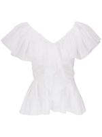 Chloé blouse volantée à col v - Blanc